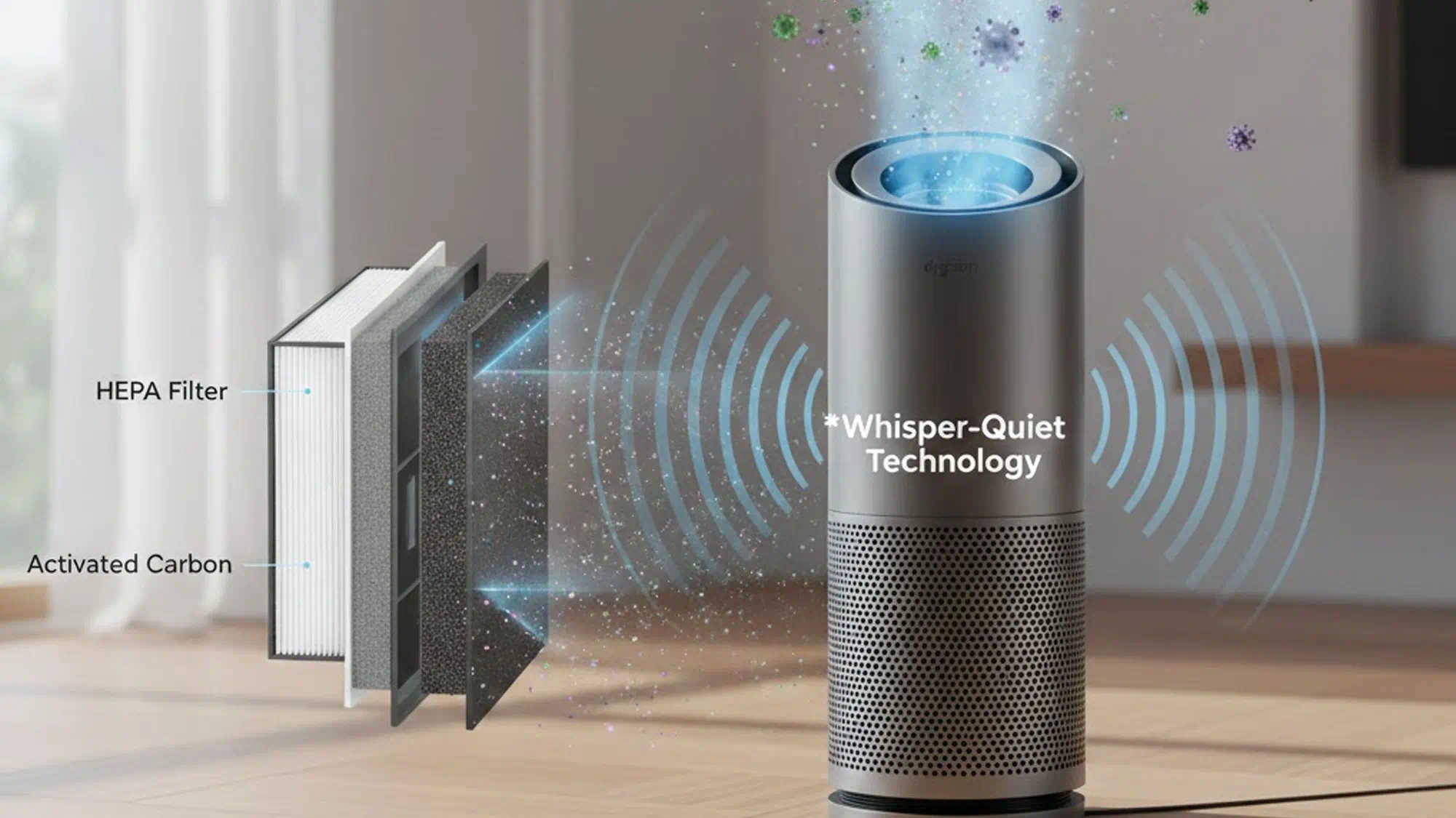 فیلترهای HEPA و کربن فعال در تصفیه کننده هوای دایسون: تنفس بدون آلودگی و ویروس